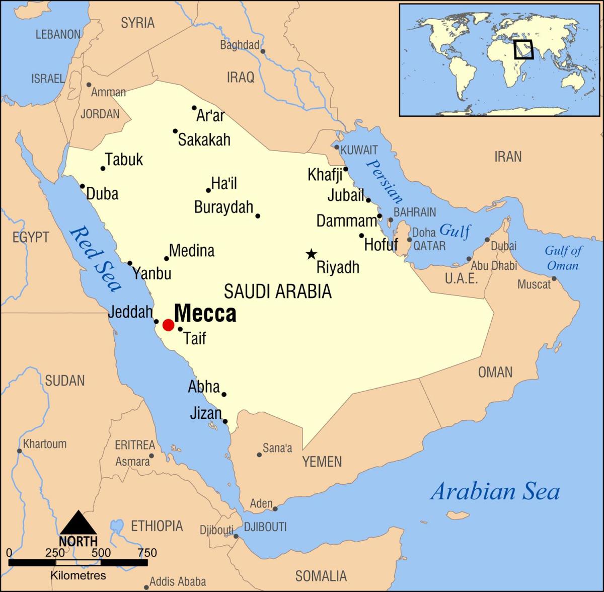 zemljevid hijra cesti Makkah