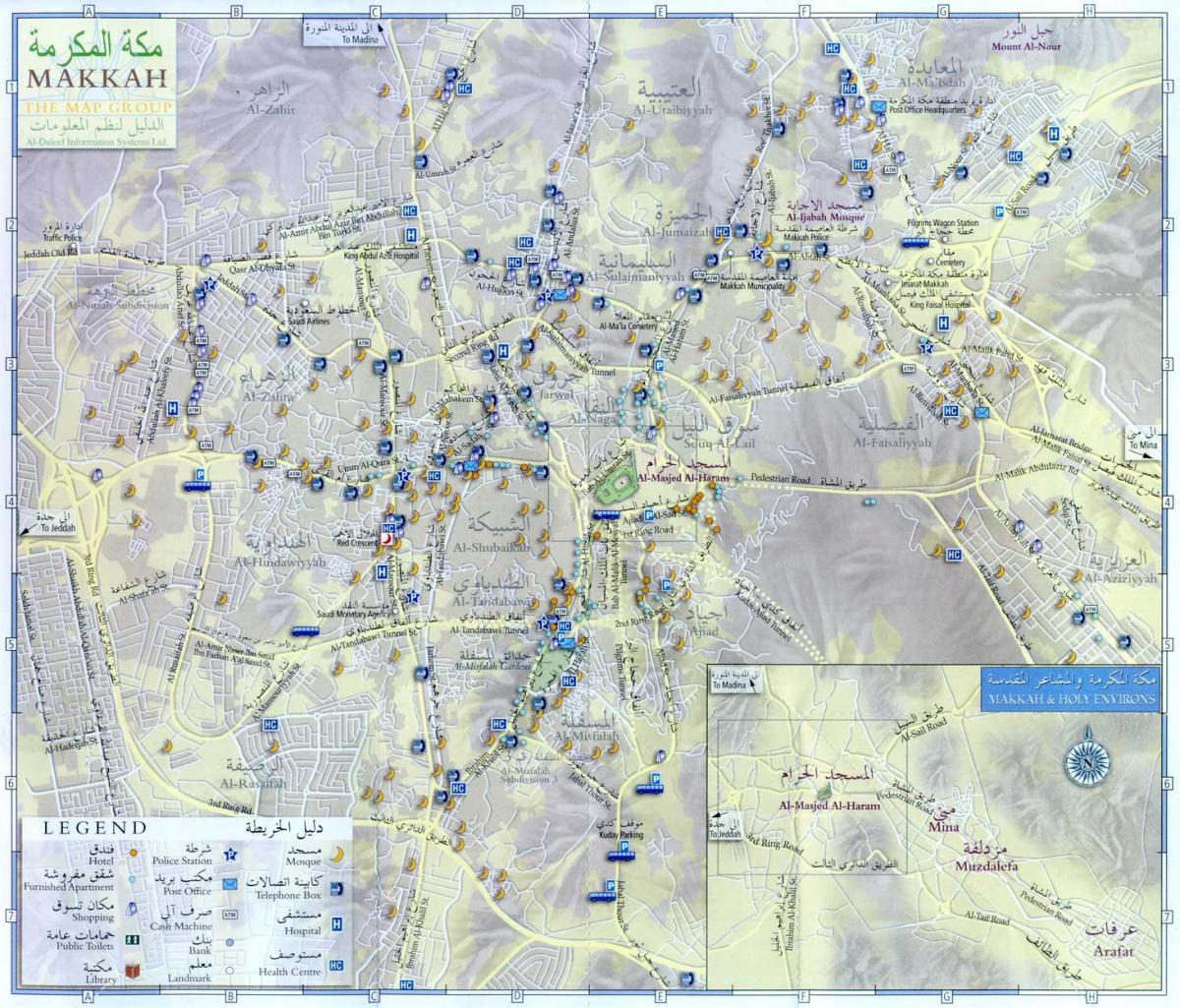  zemljevid Makkah ziyarat mesta