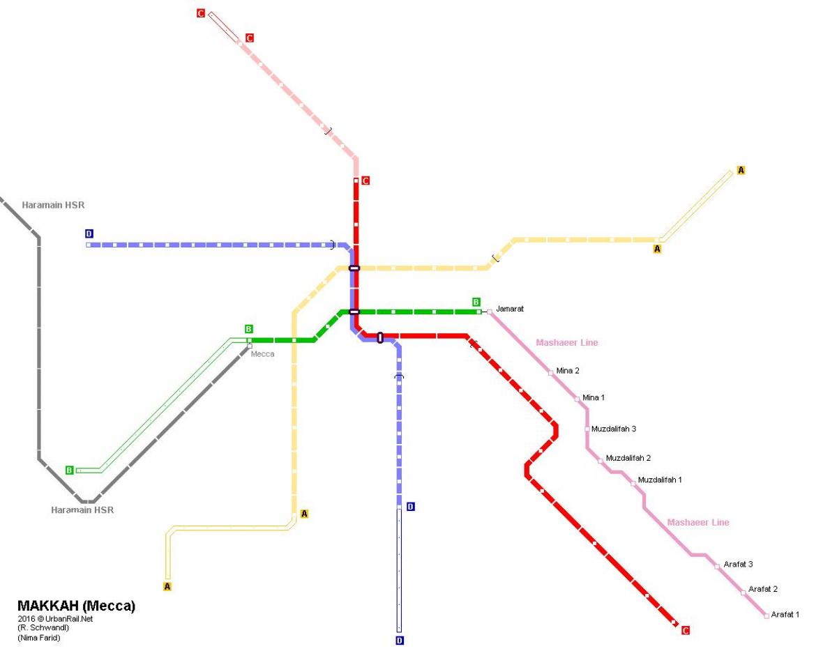 zemljevid Meka metro 