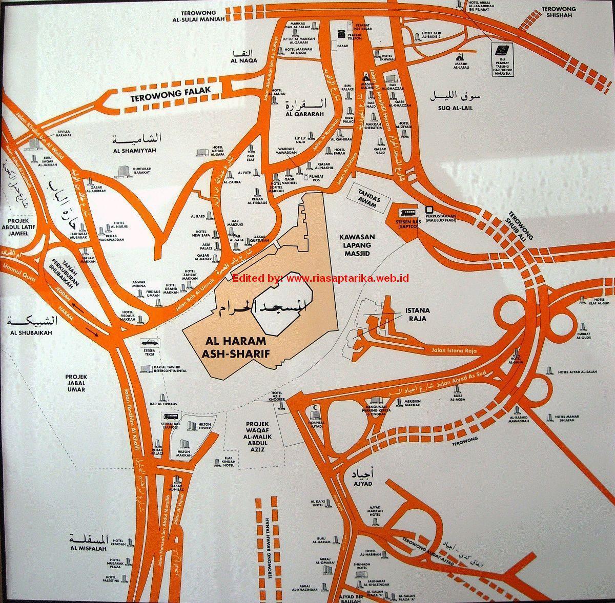 zemljevid misfalah Makkah zemljevid