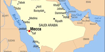 Zemljevid hijra cesti Makkah